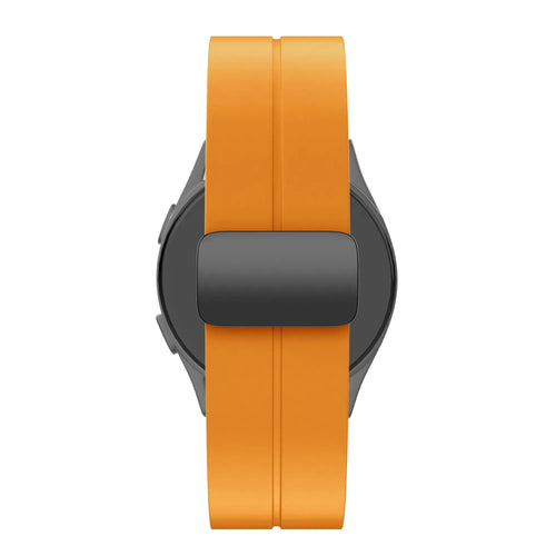 D-Buckle Silicone Strap, yellow, on a watch, direct front view