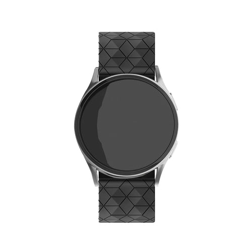 ICE Smart TKS Rectangular 1.41 Silicone Strap Hexagons (Black)