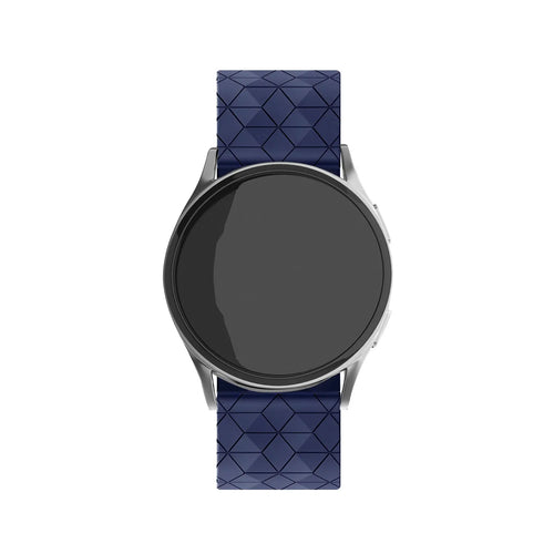 ICE Smart TKS Rectangular 1.41 Silicone Strap Hexagons (Dark Blue)