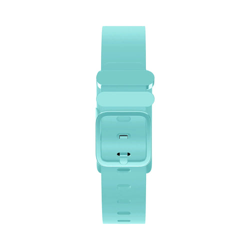 Silicone Strap, aqua, on a watch, direct front view
