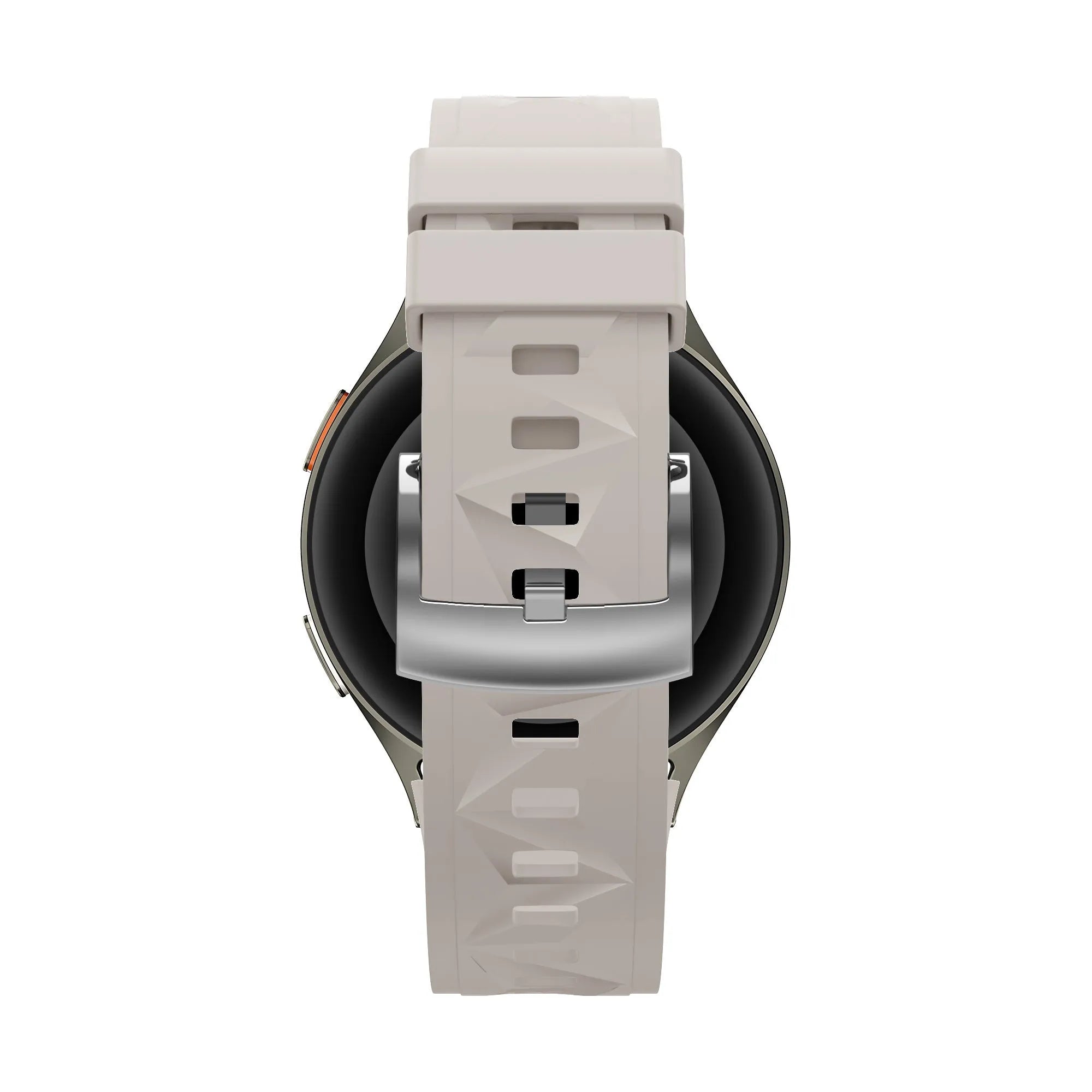Silicone Strap 'Easy Fit', starlight, on a watch, direct front view