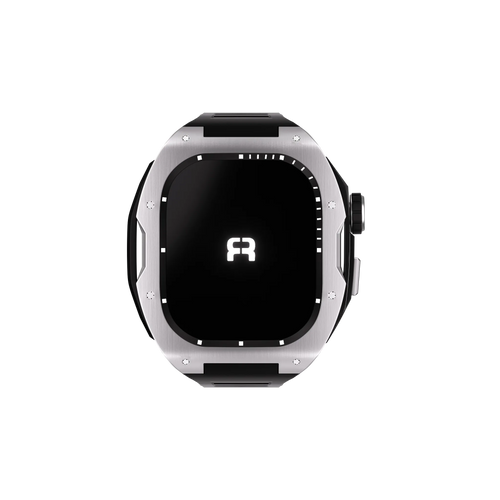 Reqior Funda con correa de goma Apple Watch 45mm (plateado)