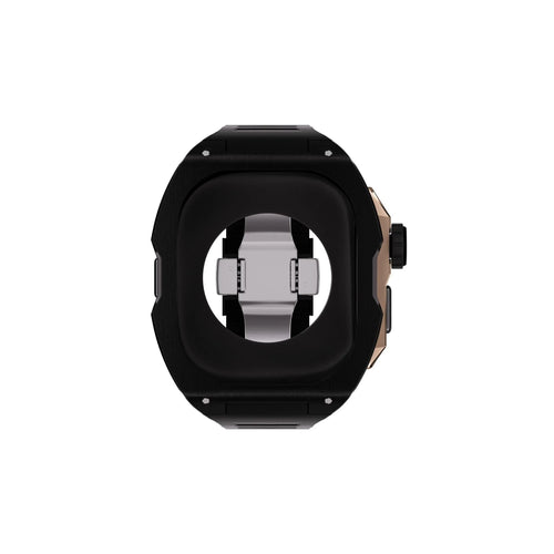 Reqior Funda con correa de goma Apple Watch Ultra (negro/rosa dorado)