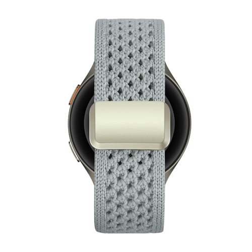 Vintage Nylon Strap, light blue, on a watch, direct front view