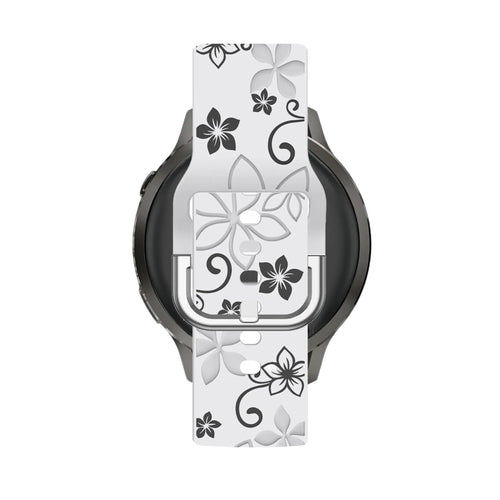 Bandz Correa silicona 'Flores' Garmin Forerunner 265s (blanco/negro)