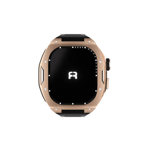 Reqior Apple Watch 45mm Case with Rubber Strap (Rose Gold)