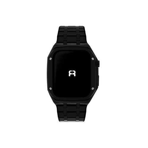 Reqior Apple Watch 45mm Case with Steel Strap (Black)
