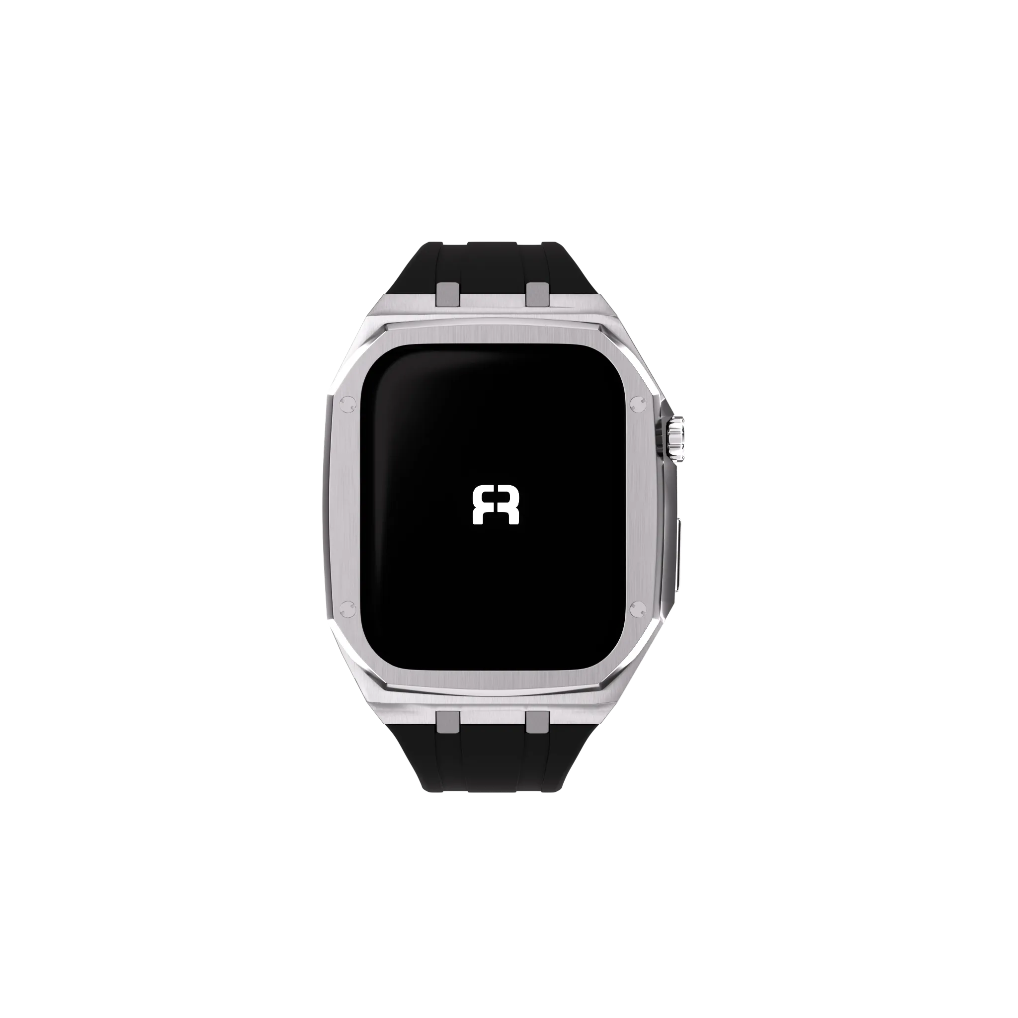 Reqior Funda de metal con correa de goma Apple Watch 45mm (plateado)