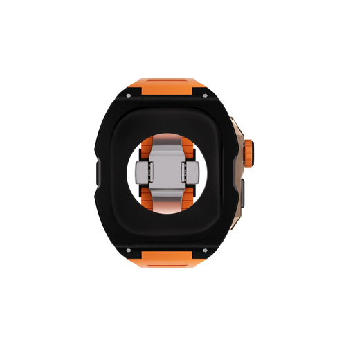 Reqior Funda con correa de goma Apple Watch Ultra (negro/naranja)