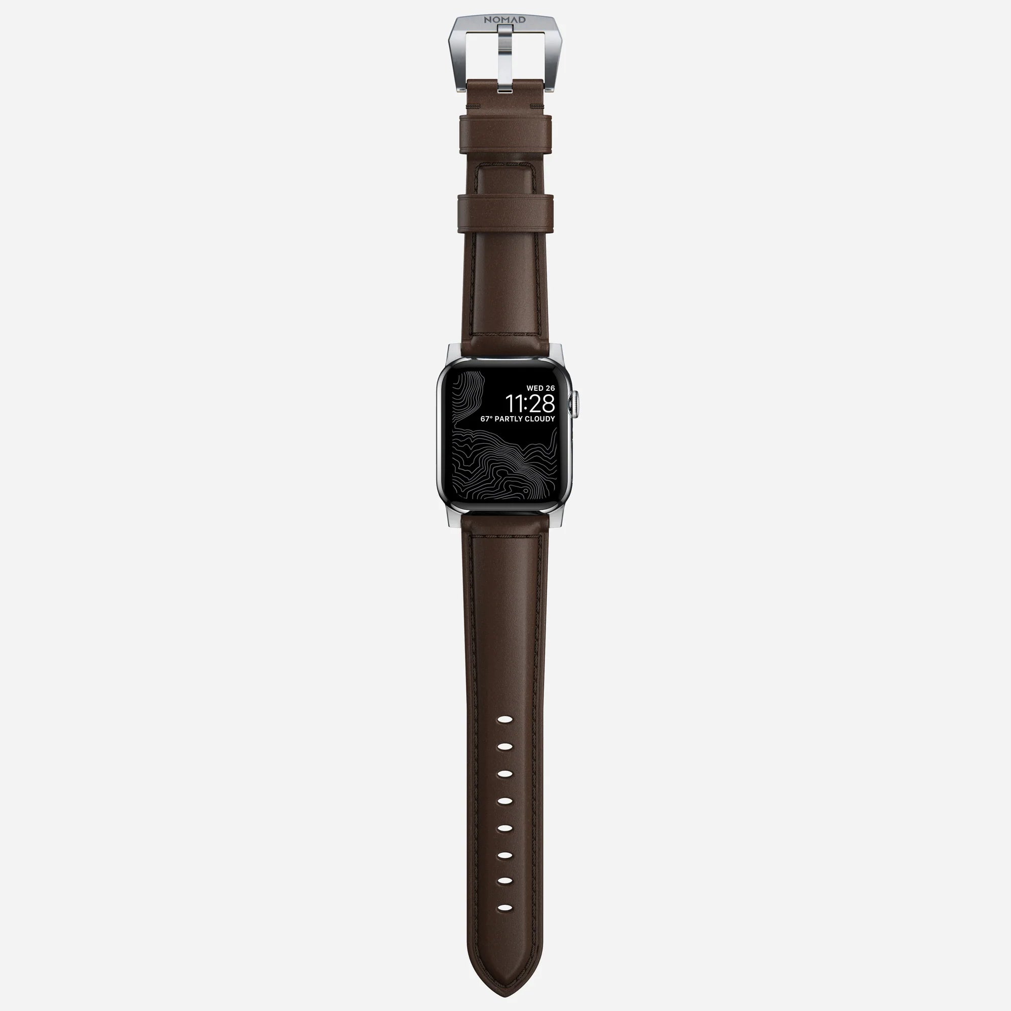 Nomad Correa cuero tradicional Apple Watch (marrón/plateado)