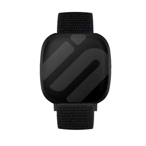 Nylon Strap, black, on a watch, direct front view