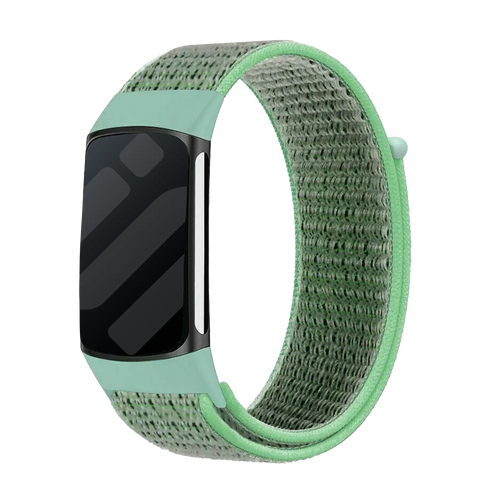 Nylon Strap, mint, on a watch, direct front view