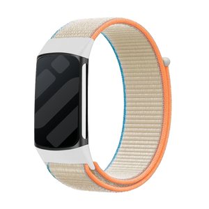 Nylon Strap, beige, on a watch, direct front view