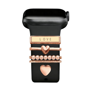 Correa Charm - 'Corazones' (rosa dorado)