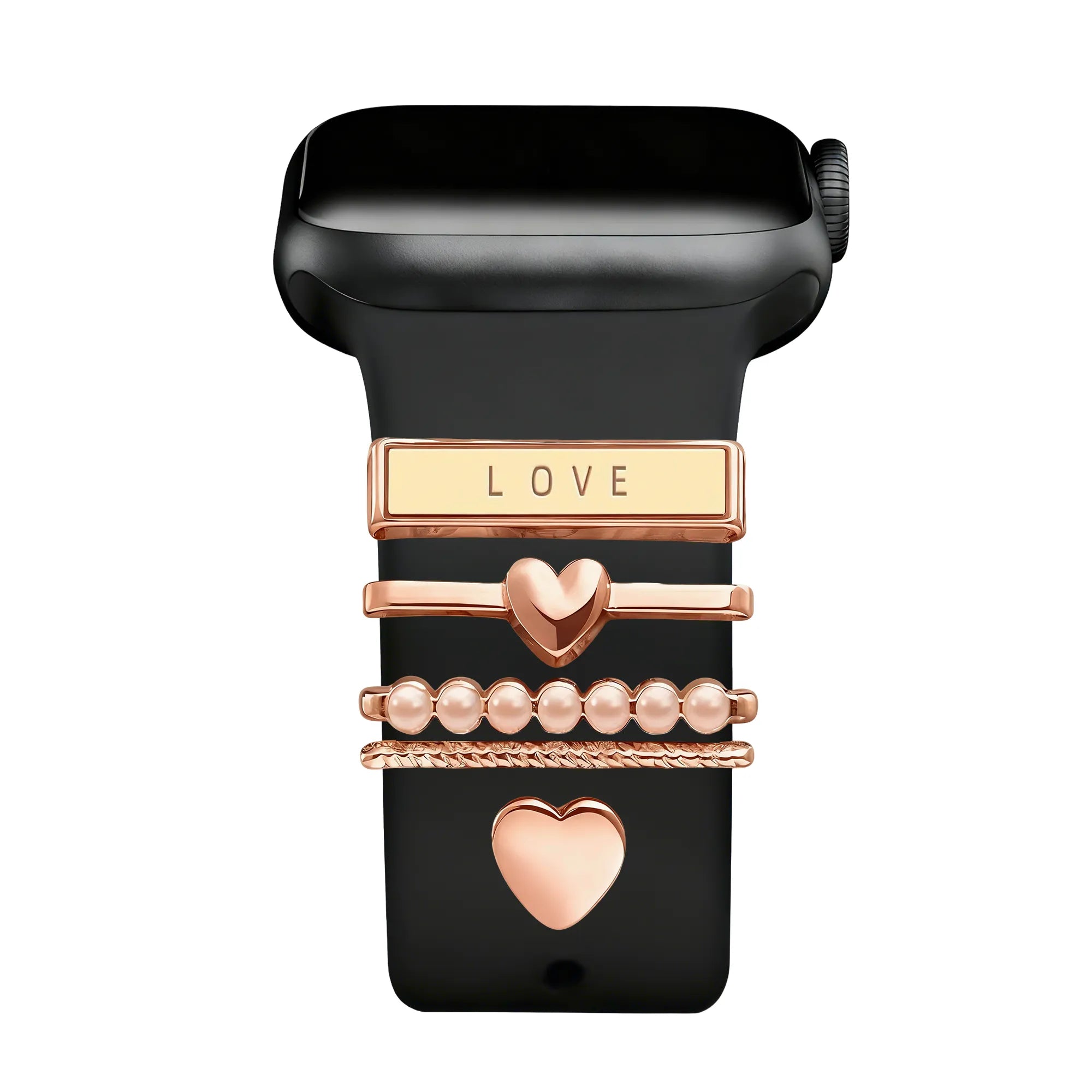 Correa Charm - 'Corazones' (rosa dorado)