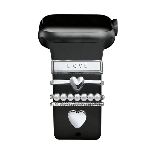 Correa Charm - 'Corazones' (plateado)