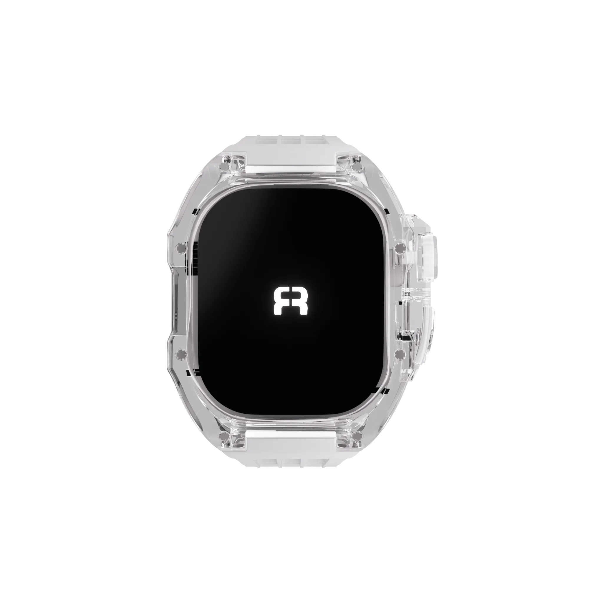 Reqior Funda de polímero con correa de goma Apple Watch 45mm (transparente)