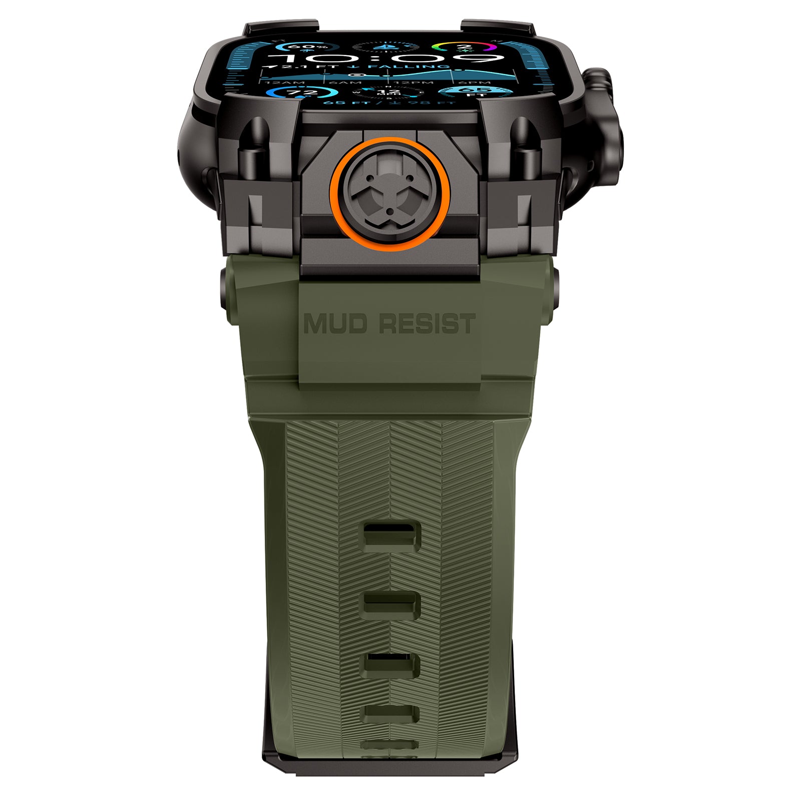 Correa silicona 'Cuatro garras' Apple Watch Ultra (verde/negro)