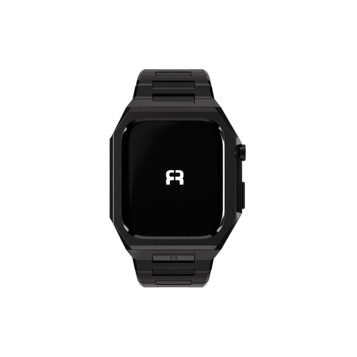 Reqior Funda con correa de acero 'Nautilus' Apple Watch 45mm (negro)
