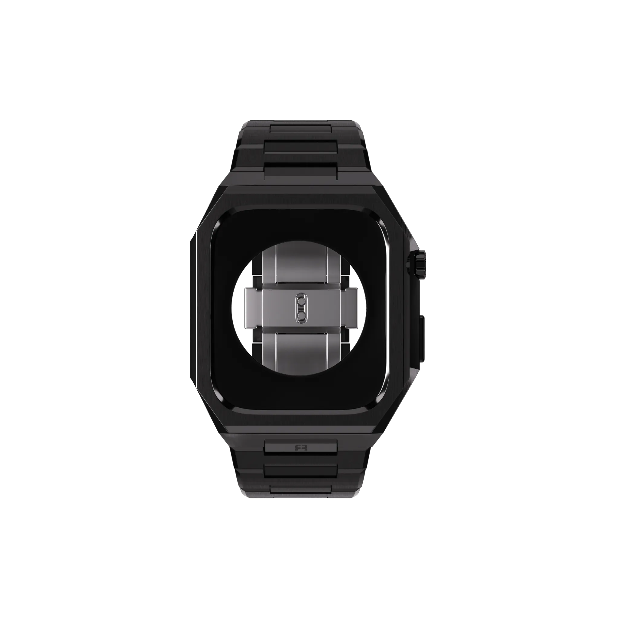 Reqior Funda con correa de acero 'Nautilus' Apple Watch 45mm (negro)