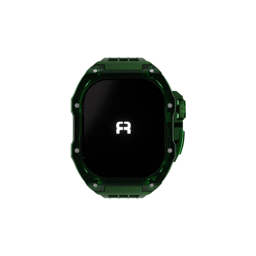 Reqior Funda de polímero con correa de goma Apple Watch 45mm (verde)