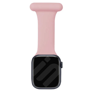 Silicone Nurse Fob, pink, on a watch, direct front view