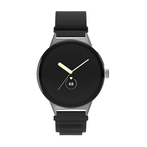 Alpine Nylon Strap, black, on a watch, direct front view