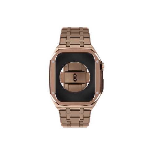 Reqior Funda con correa de acero Apple Watch 45mm (rosa dorado)