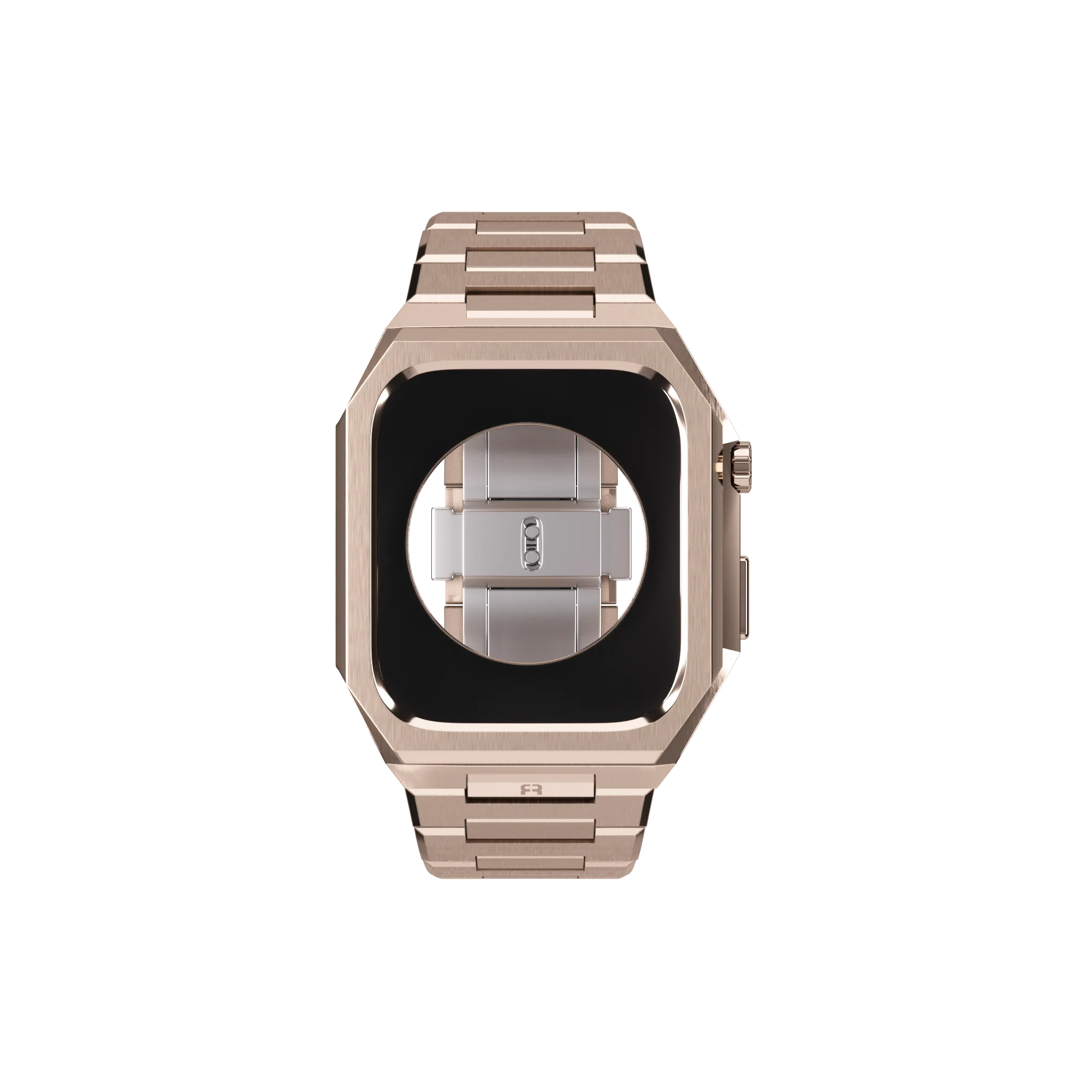 Reqior Funda con correa de acero 'Nautilus' Apple Watch 45mm (rosa dorado)