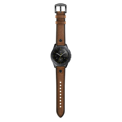 Correa cuir con tornillo Huawei Watch 5 - 46mm (marrón oscuro)