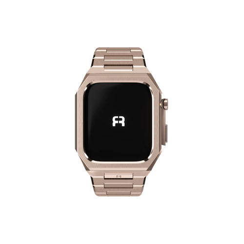 Reqior Funda con correa de acero 'Nautilus' Apple Watch 45mm (rosa dorado)