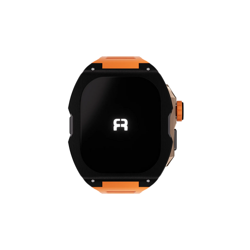 Reqior Funda con correa de goma Apple Watch Ultra (negro/naranja)