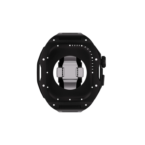 Reqior Funda con correa de goma Apple Watch 45mm (negro)