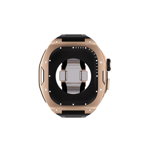 Reqior Apple Watch 45mm Case with Rubber Strap (Rose Gold)