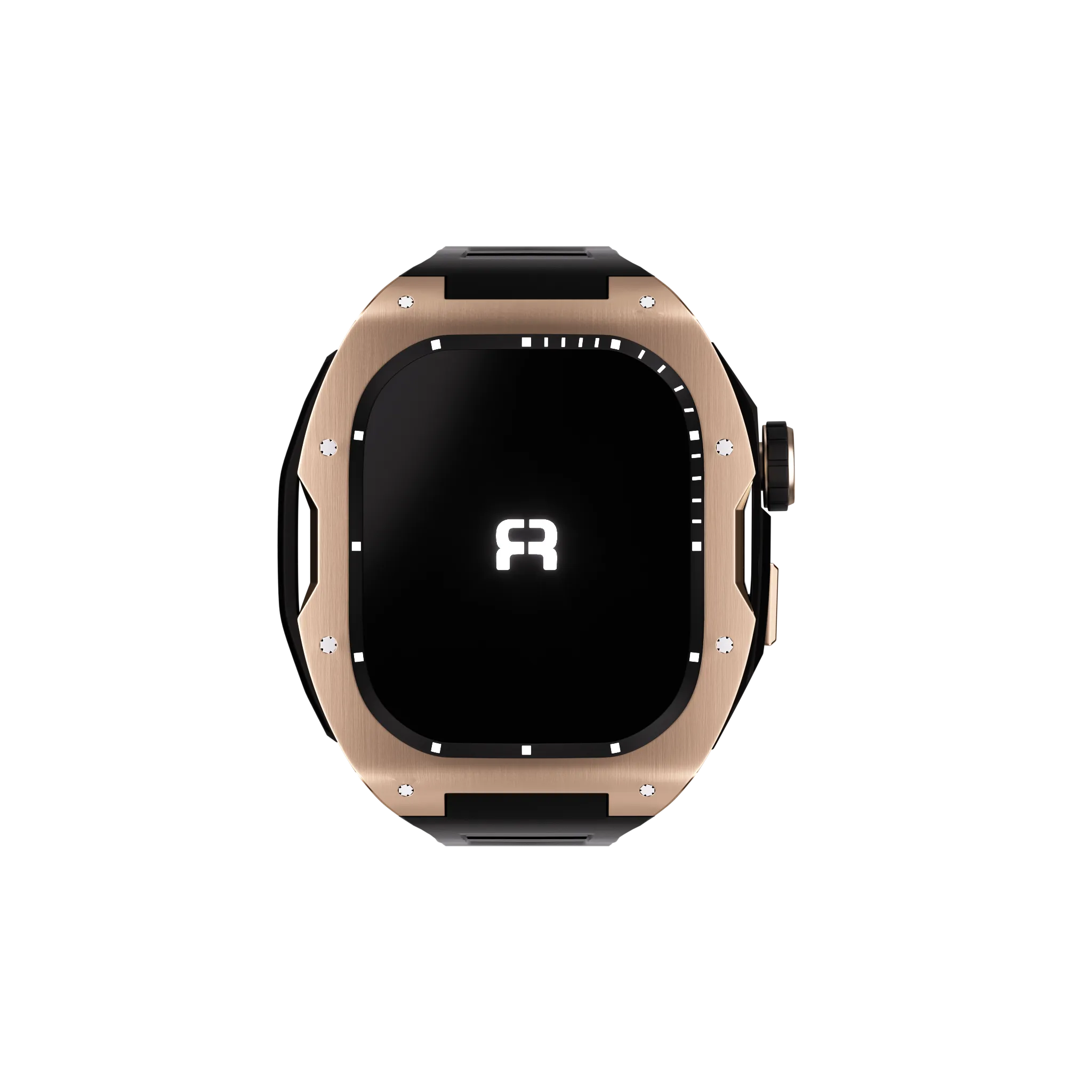 Reqior Funda con correa de goma Apple Watch 45mm (rosa dorado/negro)