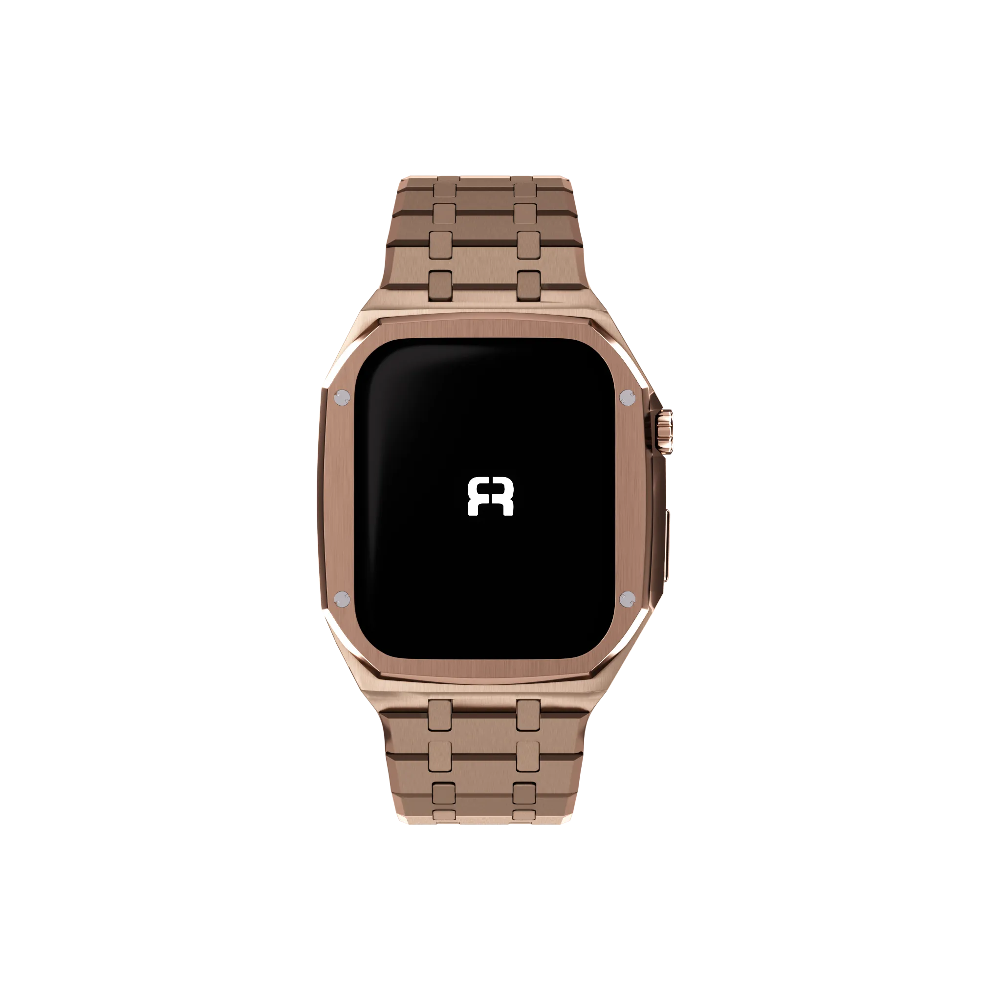 Reqior Funda con correa de acero Apple Watch 45mm (rosa dorado)