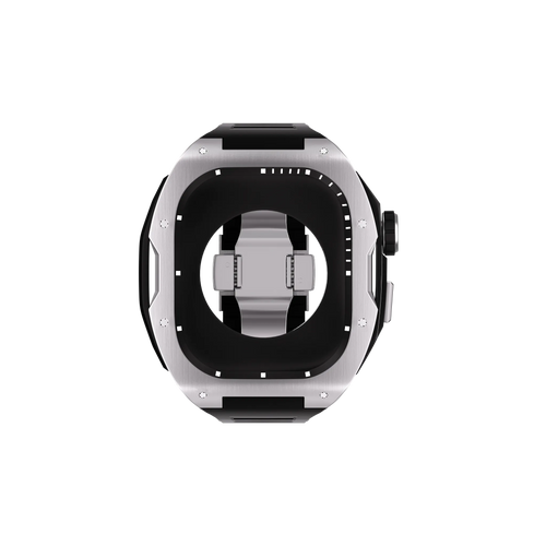 Reqior Funda con correa de goma Apple Watch 45mm (plateado)