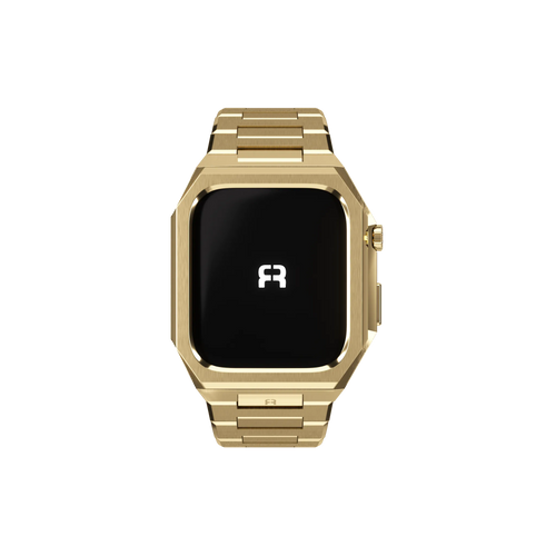 Reqior Funda con correa de acero 'Nautilus' Apple Watch 45mm (dorado)