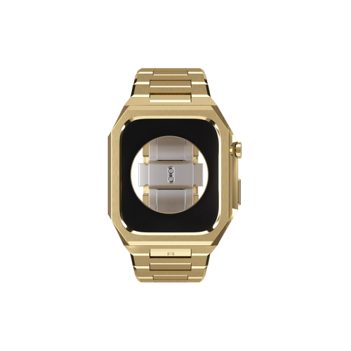 Reqior Funda con correa de acero 'Nautilus' Apple Watch 45mm (dorado)