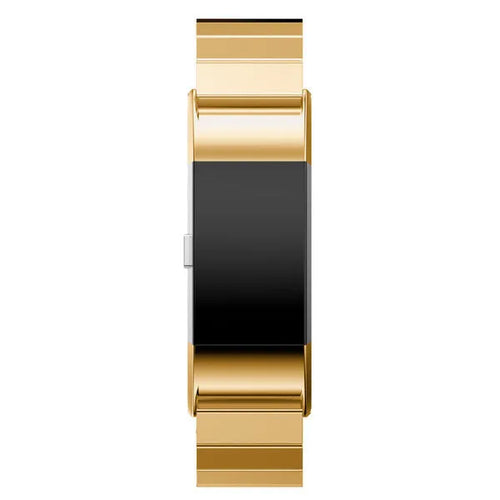 Metal Strap, gold, on a watch, direct front view