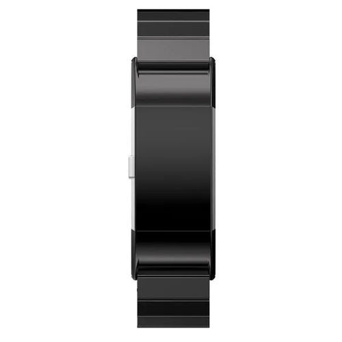 Metal Strap, black, on a watch, direct front view