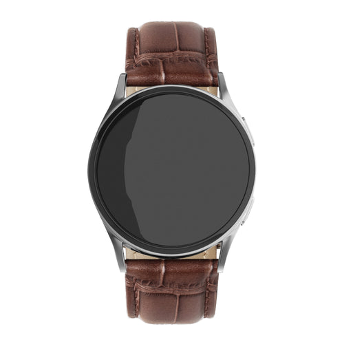 Correa reloj cuero de cocodrilo granulado 22mm - universal (marrón)