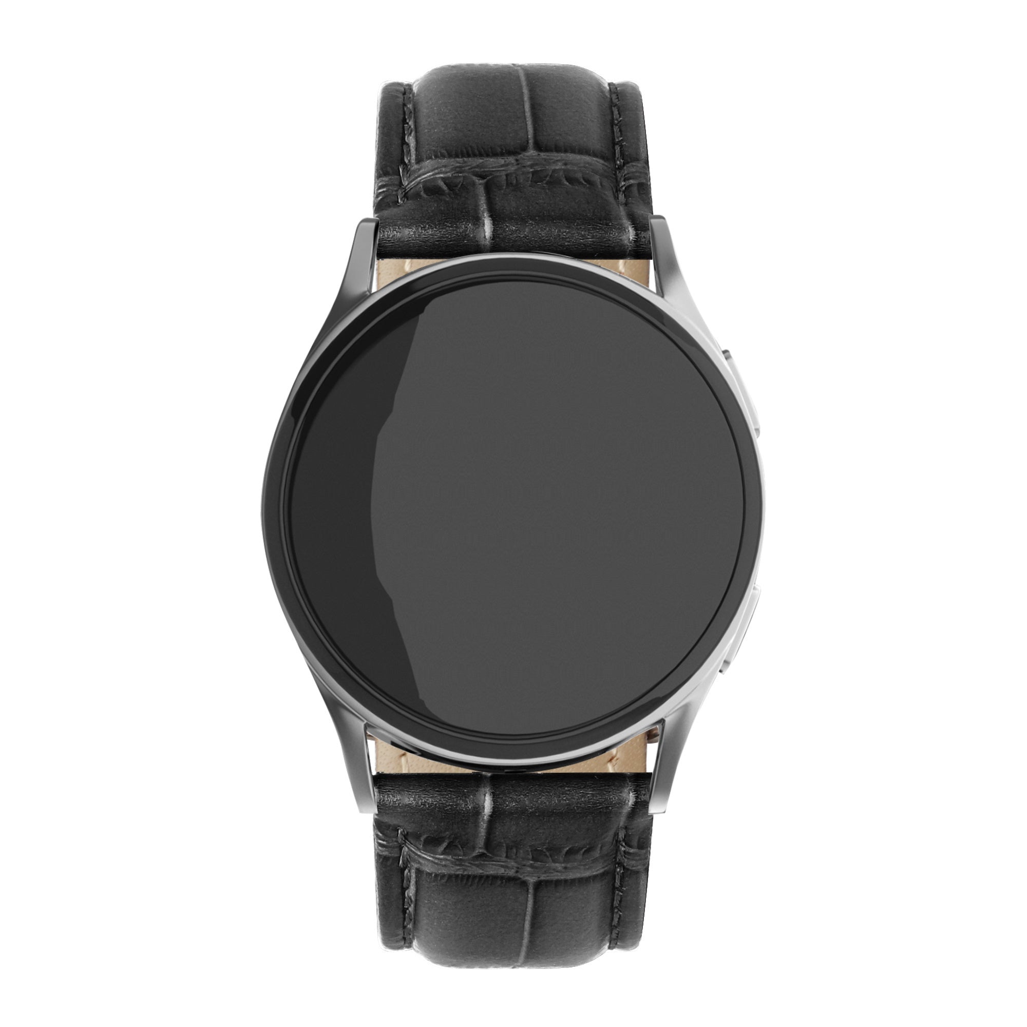 Correa reloj cuero de cocodrilo granulado 20mm - universal (negro)