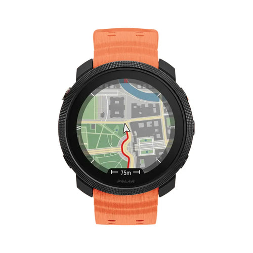 Silicone Grain Strap, orange, on a watch, direct front view