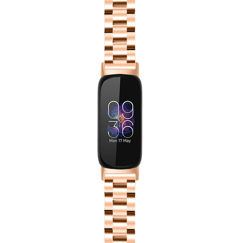 Steel Strap, rose gold, on a watch, direct front view