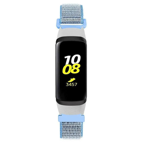 Nylon Strap, light blue, on a watch, direct front view
