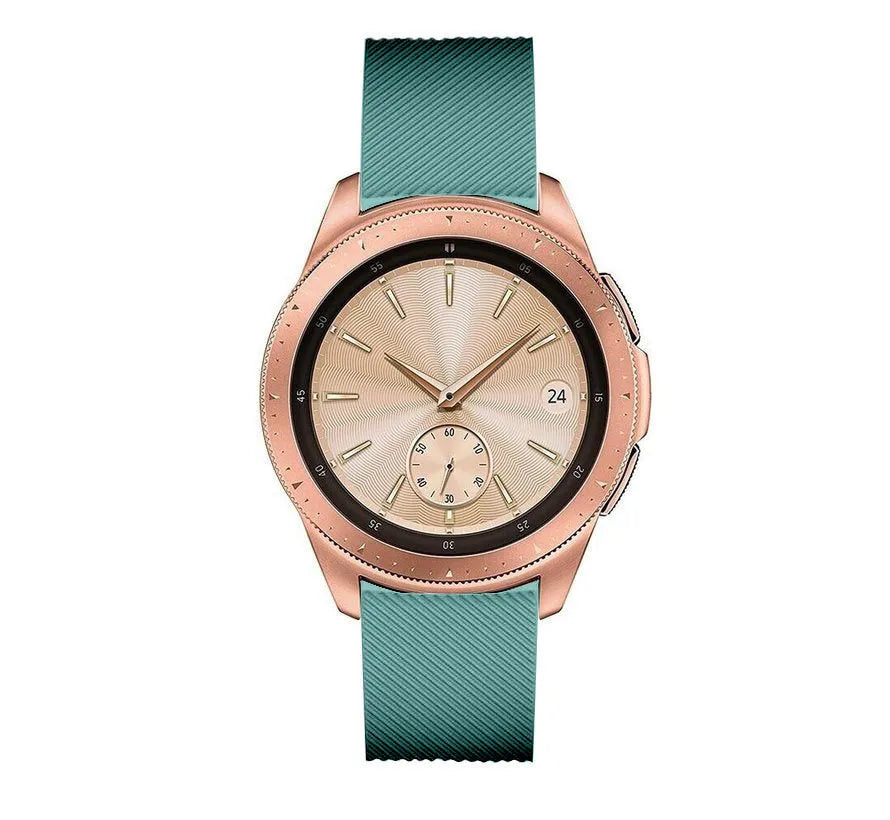 Twill Silicone Strap, on a watch, direct front view