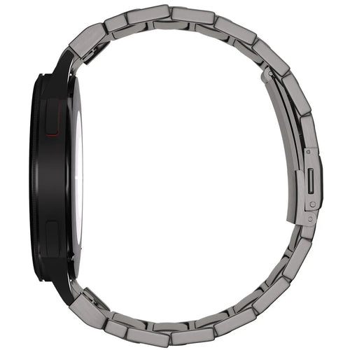 Titanium Strap 'One Push', graphite, on a watch, direct front view