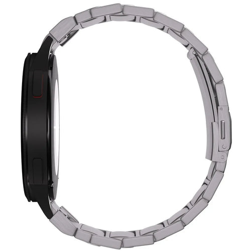 Titanium Strap 'One Push', silver, on a watch, direct front view
