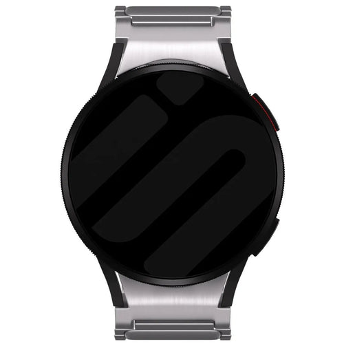 Titanium Strap 'One Push', silver, on a watch, direct front view